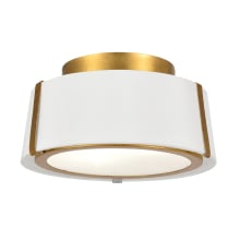 Fulton 2 Light 12" Wide Semi-Flush Ceiling Fixture with Silk Shade