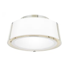 Fulton 2 Light 12" Wide Semi-Flush Ceiling Fixture with Silk Shade