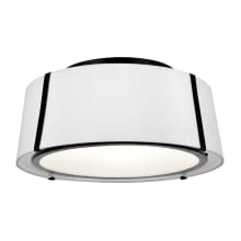 Fulton 3 Light 18" Wide Semi-Flush Ceiling Fixture with Silk Shade