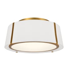 Fulton 3 Light 18" Wide Semi-Flush Ceiling Fixture with Silk Shade