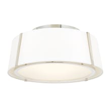 Fulton 3 Light 18" Wide Semi-Flush Ceiling Fixture with Silk Shade