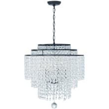 Gabrielle 6 Light 22" Wide Crystal Chandelier with Faceted Hand Cut Crystal Accents
