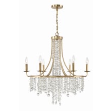 Gabrielle 6 Light 28" Wide Crystal Chandelier with Faceted Hand Cut Crystal Accents