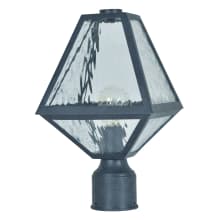 Glacier 16" Tall Outdoor Single Head Post Light with Water Glass Shade