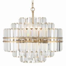 Hayes 12 Light 22" Wide Crystal Waterfall Chandelier with a Crystal Shade