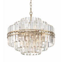 Hayes 12 Light 22" Wide Crystal Waterfall Chandelier with a Crystal Shade