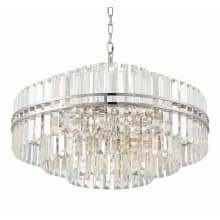 Hayes 16 Light 28" Wide Crystal Waterfall Chandelier with a Crystal Shade