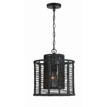 Jayna 13" Wide Cage Pendant with Jute Shade