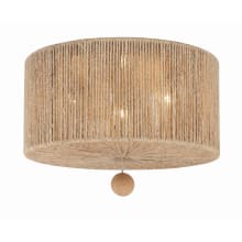 Jessa 3 Light 16" Wide Flush Mount Drum Ceiling Fixture with Jute Shade