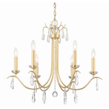 Rollins 6 Light 28" Wide Crystal Candle Style Chandelier