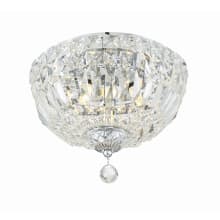 Roslyn 3 Light 10" Wide Flush Mount Bowl Ceiling Fixture with Hand Cut Crystal Shade