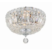 Roslyn 4 Light 12" Wide Flush Mount Bowl Ceiling Fixture with Hand Cut Crystal Shade