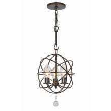 Solaris 3 Light 12" Wide Outdoor Cage Pendant with Clear Glass Shades