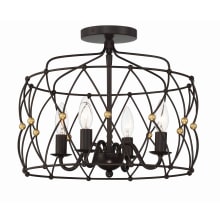 Zucca 4 Light 17" Wide Semi-Flush Drum Ceiling Fixture