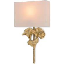 Gingko 1 Light Wall Sconce with Off White Shantung Shade