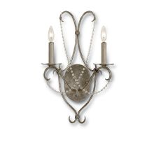 Crystal Lights 2 Light Wrought Iron Wall Sconce