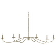 Saxon 6 Light 63" Wide Single Tier Candle Style Chandelier