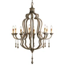 Waterloo 59"H 8 Light Chandelier with Optional Customizable Shades