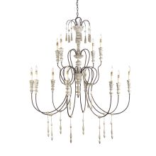 12 Light Wrought Iron Large Hannah Chandelier with Customizable Shades