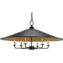 Brussels 6 Light Chandelier with Large Wrought Iron Shade