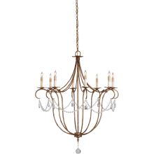 Crystal Light 8 Light Single Tier Chandelier with Customizable Shades