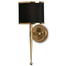 Primo 19"H 1 Light Wall Sconce with Black and Brass Oval Shade