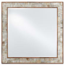 Hyson 26" x 26" Square Beveled Bone, Wood Framed Accent Mirror