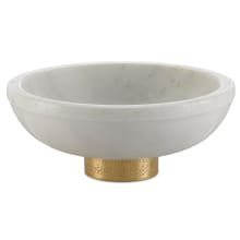Valor 4-3/4"H x 12"W Brass, Marble Decorative Bowl - White