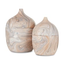 6.5, 8"H x 5, 6"W Wood Decorative Canisters - Set of (2)