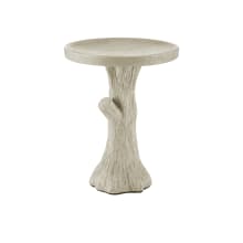 Faux Bois 21-1/2" Tall Concrete, Iron Bird Bath