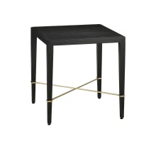 Verona 22" Wide Engineered Wood, Lacquered Linen and Metal End Table