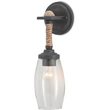 Hightider Single Light 16" Tall Down Light Wall Sconce with Clear Glass Shade
