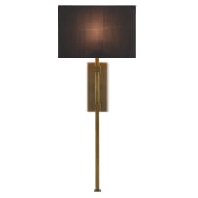 Edmund Single Light 37" Tall Wall Sconce with Shantung Shade