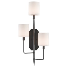 Knowsley 3 Light 30" Tall Wall Sconce with Shantung Shade