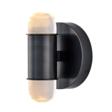 Capsule 2 Light 10" Tall LED Wall Sconce with Optic Crystal Shades - Oil Rubbed Bronze
