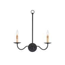 Saxon 2 Light 23" Tall Black Wall Sconce