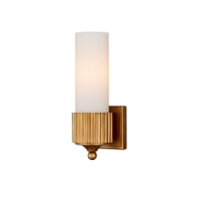 Bryce 13" Tall Gold Bathroom Sconce with Frosted Glass Shade