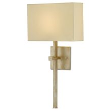 Ashdown Single Light 22" Tall Ambient Wall Sconce with Champagne Silk Shade - ADA Compliant