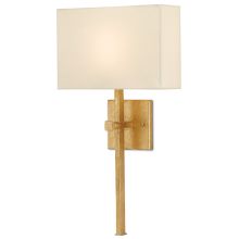 Ashdown Single Light 22" Tall Ambient Wall Sconce with Champagne Silk Shade - ADA Compliant