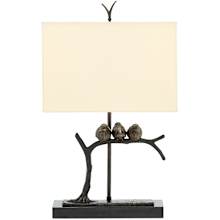 Sparrow 2 Light 25" Tall Animal Table Lamp with Shantung Shade