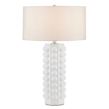 Cassandra 30" Tall Vase Table Lamp with Shantung Shade - Matte White