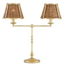 Deauville 2 Light 25" Tall Buffet Table Lamp with Woven Seagrass Shades