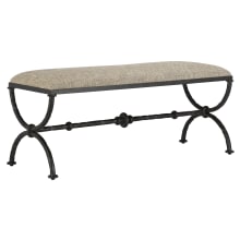 Agora 49" Wide Wrought Iron Framed Bench - Peppercorn