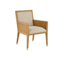 Santos 24" Wide Mahogany, Rattan Arm Accent Chair