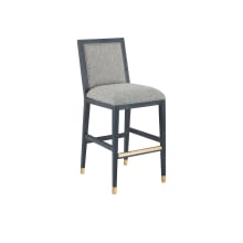 Santos 19" Wide Mahogany, Rattan Bar Stool