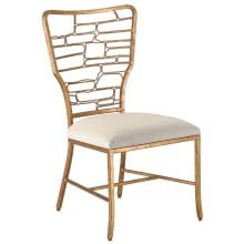 Vinton 21" Wide Fabric, Wrought Iron Framed Dining Chair - Sand