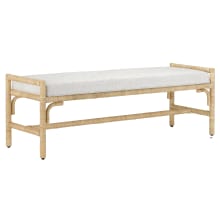 Olisa 54" Wide Wrought Iron Framed Bench - Pearl