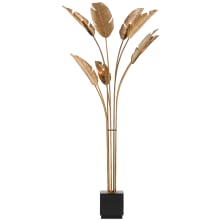 Tropical 9 Light 87" Tall Floor Lamp with Metal Shades