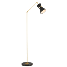 Avignon 62" Tall Swing Arm Floor Lamp with Woven Paper Shade