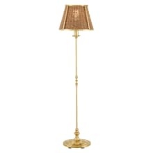 Deauville 55" Tall Torchiere Floor Lamp with Woven Seagrass Shade